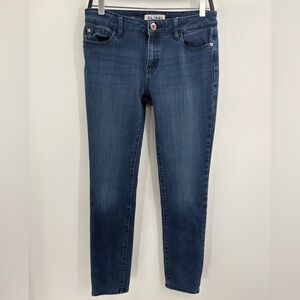 DL1961 Florence Jeans Blue Insta Sculpt Cropped Raw Hemline 5 Pockets Size 28